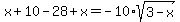x%2B10-28%2Bx=-10%2Asqrt%283-x%29