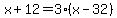 x%2B12=3%28x-32%29