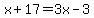 x%2B17+=+3x-3