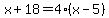 x%2B18=4%28x-5%29
