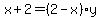 x%2B2=+%282-x%29y+