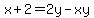 x%2B2=+2y-xy+