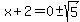 x%2B2=0%2B-sqrt%285%29