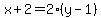 x%2B2=2%28y-1%29