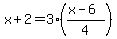 x%2B2=3%28%28x-6%29%2F4%29