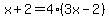 x%2B2=4%2A%283x-2%29