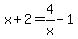x%2B2=4%2Fx-1