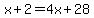 x%2B2=4x%2B28