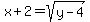 x%2B2=sqrt%28y-4%29+
