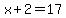 x%2B2+=+17