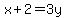 x%2B2+=+3y