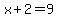 x%2B2+=+9
