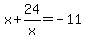 x%2B24%2Fx=-11