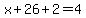 x%2B26%2B2=4