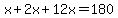 x%2B2x%2B12x=180