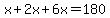 x%2B2x%2B6x=180