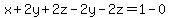 x%2B2y%2B2z-2y-2z=1-0