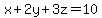 x%2B2y%2B3z=10