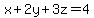 x%2B2y%2B3z=4