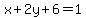 x%2B2y%2B6=1