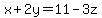 x%2B2y=11-3z