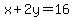 x%2B2y=16