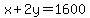 x%2B2y=1600