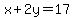 x%2B2y=17