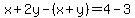 x%2B2y-%28x%2By%29=4-3+