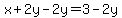 x%2B2y-2y=3-2y