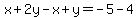 x%2B2y-x%2By=-5-4