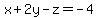 x%2B2y-z=-4