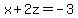x%2B2z=-3