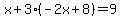 x%2B3%28-2x%2B8%29=9