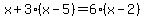x%2B3%28x-5%29=6%28x-2%29