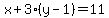 x%2B3%28y-1%29=11