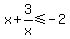 x%2B3%2Fx%3C=-2