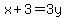 x%2B3=+3y
