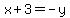 x%2B3+=+-y