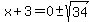 x%2B3+=+0%2B-sqrt%2834%29