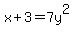 x%2B3+=+7y%5E2