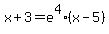 x%2B3+=+e%5E4%28x-5%29