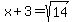 x%2B3+=+sqrt%2814%29