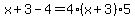 x%2B3-4=4%28x%2B3%295