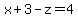 x%2B3-z=4+