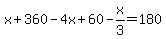 x%2B360-4x%2B60-x%2F3=180