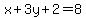 x%2B3y%2B2=8