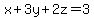 x%2B3y%2B2z=3