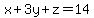 x%2B3y%2Bz=14