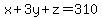 x%2B3y%2Bz=310